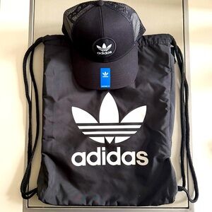 NEW adidas M ORI BEACON SNAPBACK 4.0 BASEBALL CAP & Trefoil Drawstring Backpack